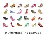 Shoes Hand Drawn Colored Vector ...