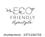 lettering thin line poster eco... | Shutterstock .eps vector #1571106733