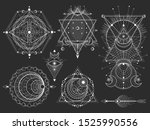 vector set of sacred geometric... | Shutterstock .eps vector #1525990556