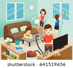father  mother  son and... | Shutterstock .eps vector #641519656