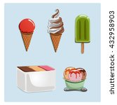 collection of ice creams ... | Shutterstock .eps vector #432958903