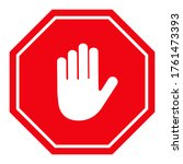 stop traffic sign  red and... | Shutterstock .eps vector #1761473393