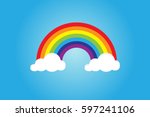 Color Rainbow With Clouds  With ...
