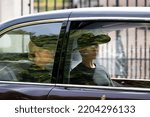 Small photo of LONDON, ENGLAND - SEPTEMBER 19, 2022: Megan, Duchess of Sussex and Sophie, Countess of Wessex pass Buckingham Palace together in the funeral cortege of Queen Elizabeth II.