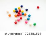 Colorful Gumballs on a White Background Isolated