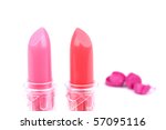 two lipsticks and slises of... | Shutterstock . vector #57095116