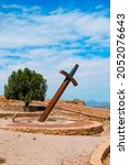 Small photo of a giant sward in the Castle of Lorca, in Lorca, in the Region of Murcia, Spain