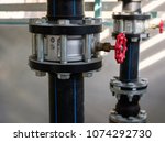Butterfly valve controlling the discharge of water in the plumbing line.