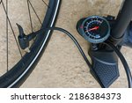 Small photo of Close up pressure gage from bicycle pump, pressure gage used to check the tire pressure of the bike enough before use.