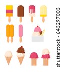 collection of ice cream... | Shutterstock .eps vector #643297003