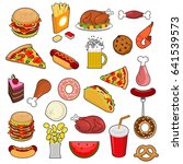 fast food big set. signs of... | Shutterstock . vector #641539573