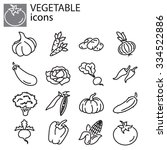 web icons set   vegetables | Shutterstock .eps vector #334522886