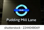 Small photo of Pudding Mill Lane DLR station in London - LONDON, UNITED KINGDOM - DECEMBER 20, 2022