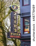 Small photo of Zeeks Pizza restaurant in Seattle - SEATTLE / WASHINGTON - APRIL 11, 2017