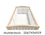 Blank Wood Cot With White Crib...