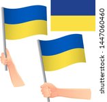 ukraine flag in hand. patriotic ... | Shutterstock .eps vector #1447060460