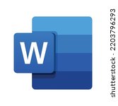 Web Microsoft Word Blue Symbol...
