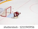 Small photo of PODOLSK - SEPTEMBER 30, 2018: J. Ortio (31) in action on hockey game Vityaz vs Sibir Novosibirsk on Russia KHL championship on September 30, 2018, in Podolsk, Russia. Sibir won 4:3