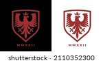 heraldic eagle crest shield... | Shutterstock .eps vector #2110352300