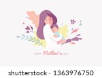 vector illustration of mother... | Shutterstock .eps vector #1363976750
