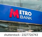 Small photo of London, UK, July 2nd 2023:Metro Bank at Moor House, 120 London Wall, London EC2Y 5ET. Concept for finance, accounts, savings, lending, safe deposits, higher interest rates and business banking.