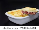 Small photo of Shepherd's pie made of potato and stuffed with jerked beef