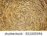 Closeup Of Golden Hay Roll...