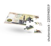 Small photo of Egyptian money divided into installments | installments concept