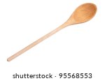 Used wooden spoon isolated