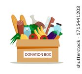 cardboard donation box full of... | Shutterstock .eps vector #1715441203