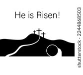 He Is Risen. Easter Vector...
