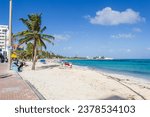 Small photo of San Andres, Colombia - December 26th 2018 - San Andres Main Beach