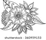 white and black doodle floral... | Shutterstock .eps vector #360959153