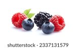 Mix berries in closeup with...
