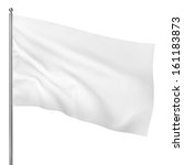blank white flag. 3d... | Shutterstock . vector #161183873