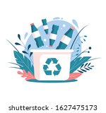 recycling plastic waste.... | Shutterstock .eps vector #1627475173