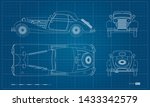 outline blueprint of retro car. ... | Shutterstock .eps vector #1433342579