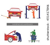 repair and car maintenance .... | Shutterstock .eps vector #451417846