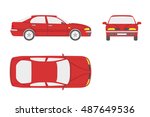red car on a white background . ... | Shutterstock . vector #487649536