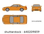 orange car on a white... | Shutterstock . vector #640209859