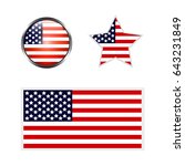 icons of american flag on white ... | Shutterstock . vector #643231849