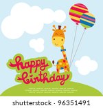 Cute Happy Birthday Card With...