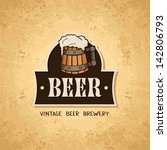 beer label on old paper texture.... | Shutterstock .eps vector #142806793