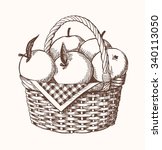 Apple Basket Classic Drawing...