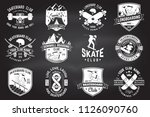 set of skateboard and longboard ... | Shutterstock .eps vector #1126090760