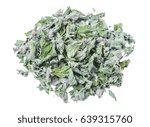 Dried common horehound herb (Marrubium vulgare) isolated on white background