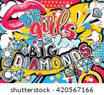 pop art big girl love big... | Shutterstock .eps vector #420567166