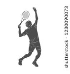 silhouette tennis player with a ... | Shutterstock .eps vector #1230090073