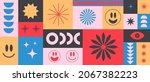 cool retro geometric hipster... | Shutterstock .eps vector #2067382223