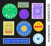 set of cool trendy patches ... | Shutterstock .eps vector #2068201133